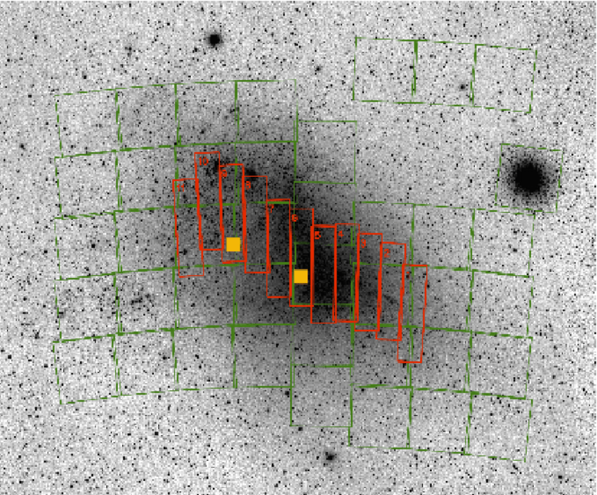 Two Red Rectangles Logo - Positions of the OGLE–II SMC fields (red rectangles with labels ...