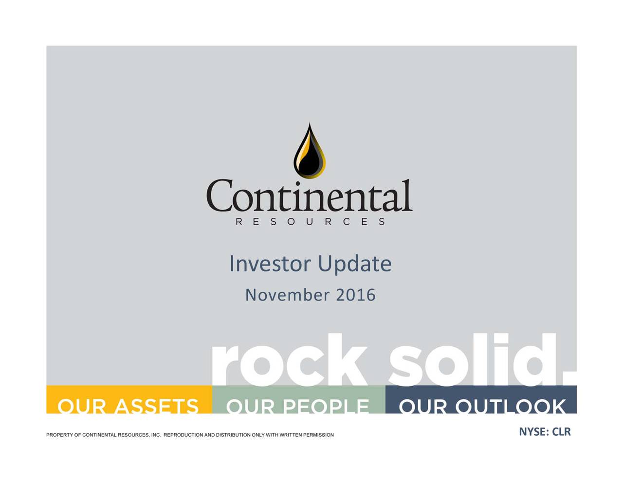 Continental Resources Logo - Continental Resources, Inc. 2016 Q3 - Results - Earnings Call Slides ...