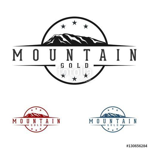 Golden Mountain Logo - Emblem Logo of Mountain Golden With Star
