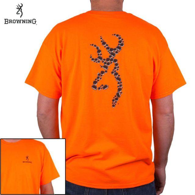 Large Orange Browning Logo - Browning Hunting T Shirt Large L Buckmark Safety Orange Tshirt ...