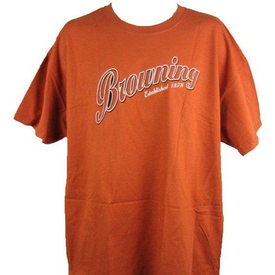Large Orange Browning Logo - Mens Browning Old School Buckmark T Shirt Girl Shotgun Texas Orange