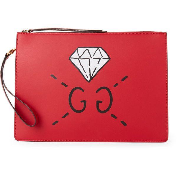 Gucci Diamond Logo - Gucci Red Leather Diamond Logo Messenger Bag ($800) ❤ liked on ...