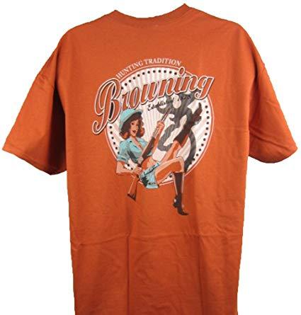 Large Orange Browning Logo - Amazon.com: Mens Browning Old School Buckmark T-Shirt Girl Shotgun ...
