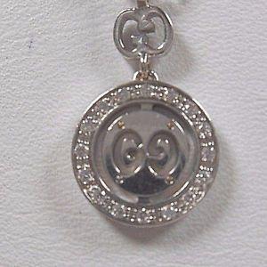 Gucci Diamond Logo - Gucci Diamond Britt Double G Necklace Twirl Icon Logo Pendant Rare ...