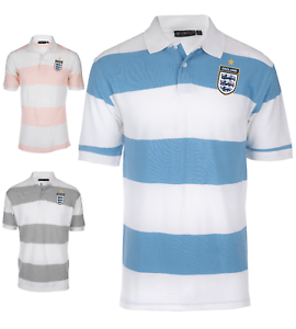White and Blue Ir Logo - MENS SPORTS POLO SHIRT WITH ENGLAND FOOTBALL LOGO WHITE & BLUE or ...