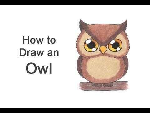 Owls Cartoon Logo - How to Draw an Owl (Cartoon) - YouTube