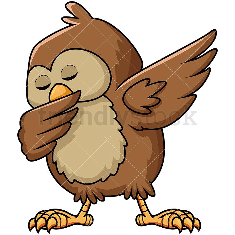 Owls Cartoon Logo - Dabbing Owl Cartoon Vector Clipart - FriendlyStock