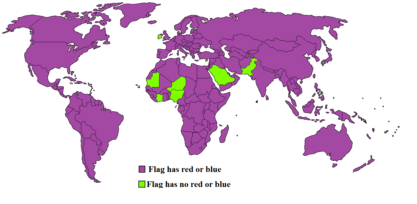 White and Blue Ir Logo - Countries Whose Flags Contain Red or Blue – Brilliant Maps