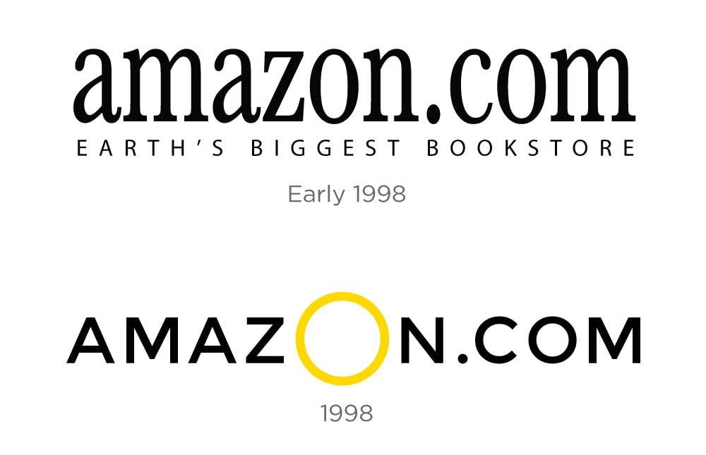 Google 1998 Logo - History of the Amazon Logo | Fine Print Art