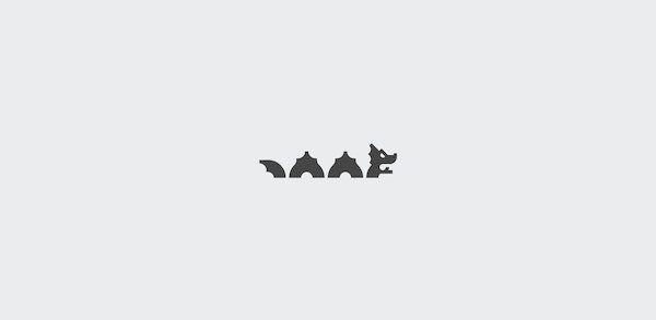 Simple Lines Black and White Logo - Minimalist animal logos made with simple lines, negative space ...