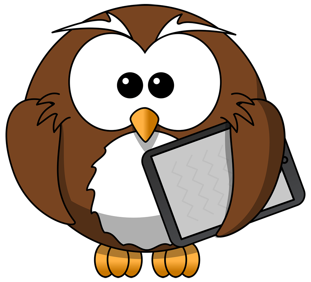 Owls Cartoon Logo - Cartoon Owl with Tablet | TIM