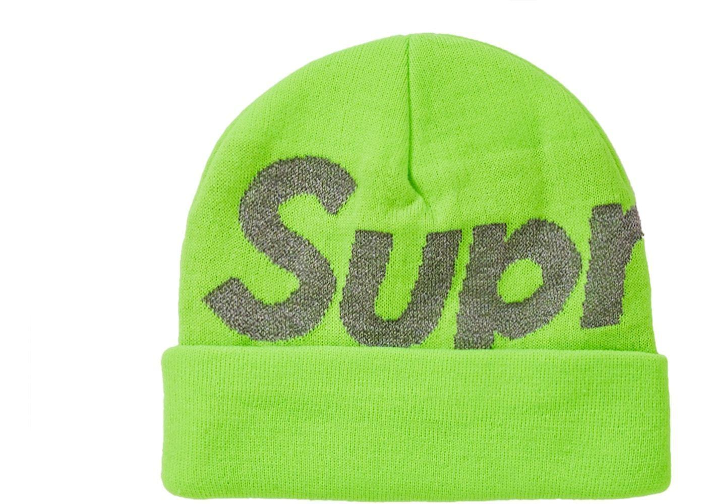 Supreme Big Logo - Supreme Big Logo Beanie in Bright Green (FW18)