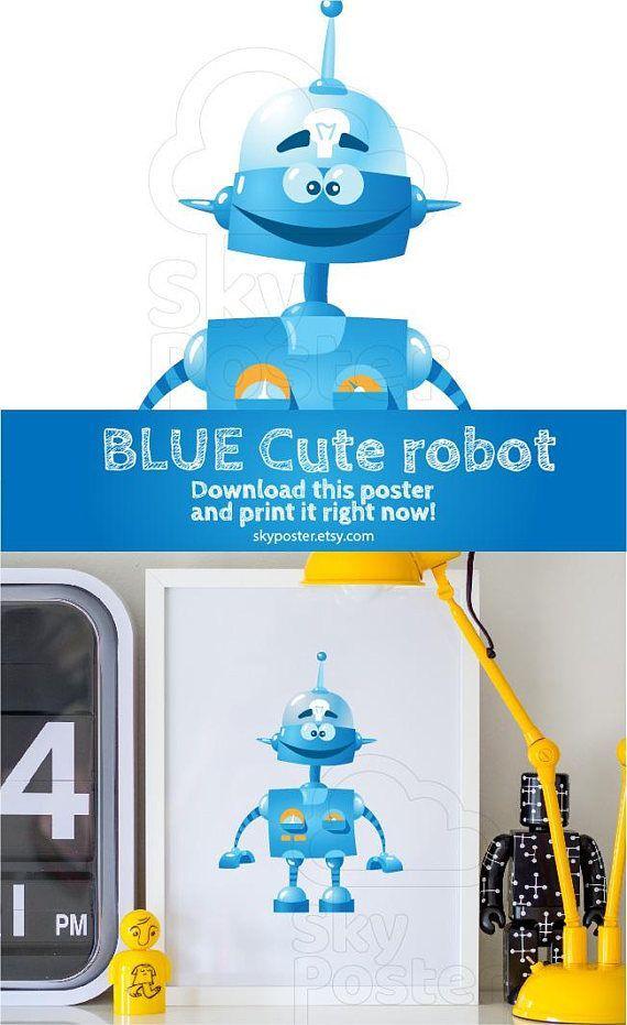 Smiling Robot Logo - Robot cartoon I robot Boys bedroom ideas 4kids Robot picture Аndroid ...