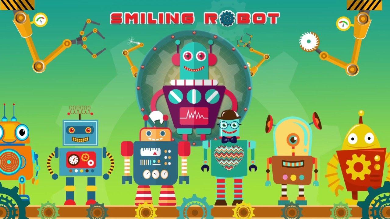 Smiling Robot Logo - Smiling robot. Cartoons about cars for children. Car repair shop ...