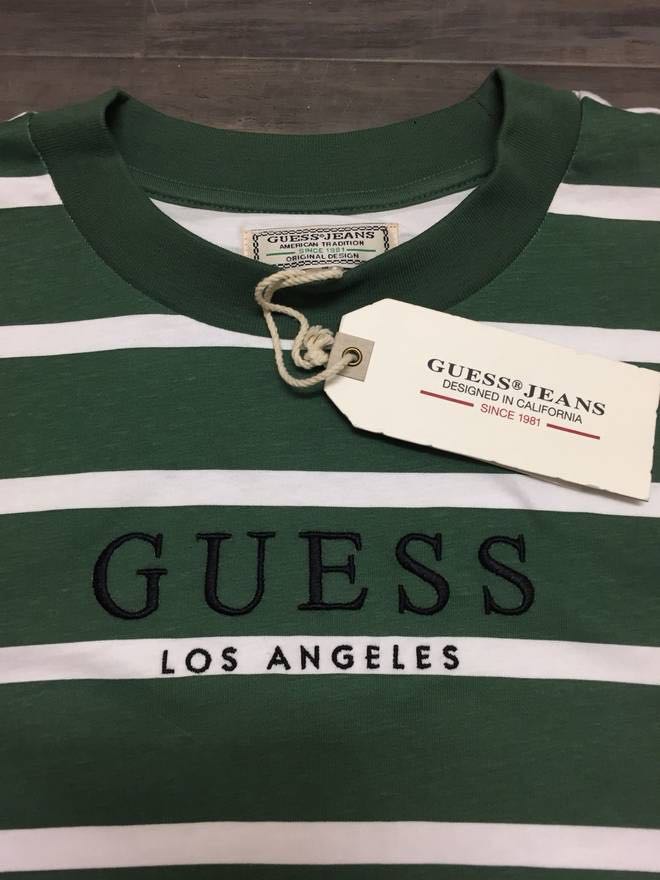 Guess Red Green White Logo - GUESS red and white striped tshirt, Women's Fashion, Clothes, Tops ...