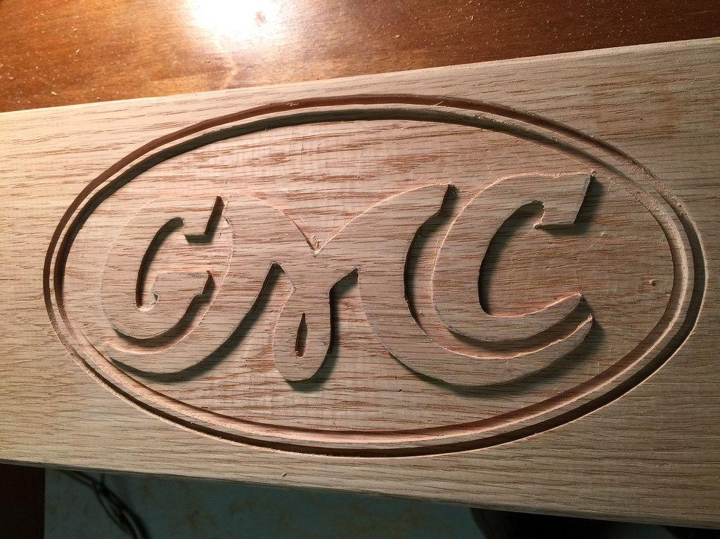 Vintage GMC Logo - Routing the vintage GMC logo on the tailboard. Dave Lauck Jr