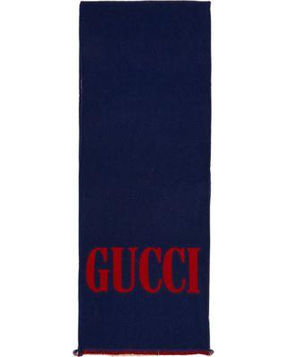 Red White Blue Rectangular Logo - Deals on Gucci Green & Red Logo Scarf