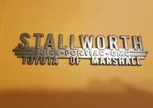Vintage GMC Logo - Stallworth-Buick-Pontiac-GMC-Marhall--Metal Dealer Emblem Car ...