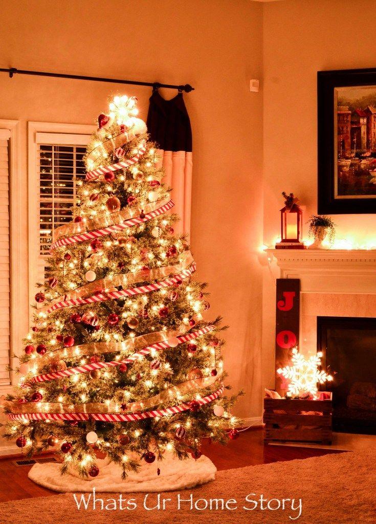 Red and White Tree Logo - Our Red, White, and Gold Candy Cane Striped Christmas Tree | Whats ...