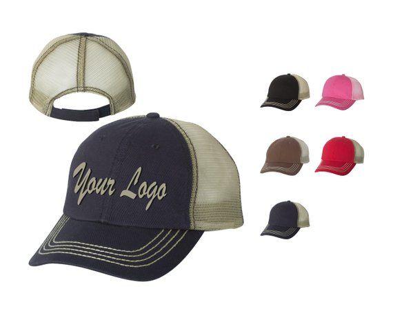 Mega Cap Logo - Mega Cap Washed Twill Trucker Cap 6894 / Custom Hats / | Etsy