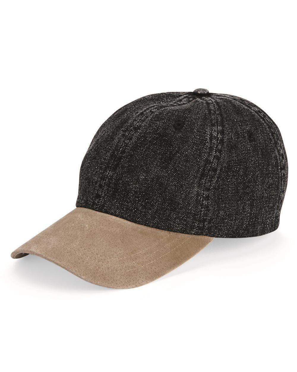 Mega Cap Logo - Mega Cap 7611 - Washed Denim With Suede Bill Cap