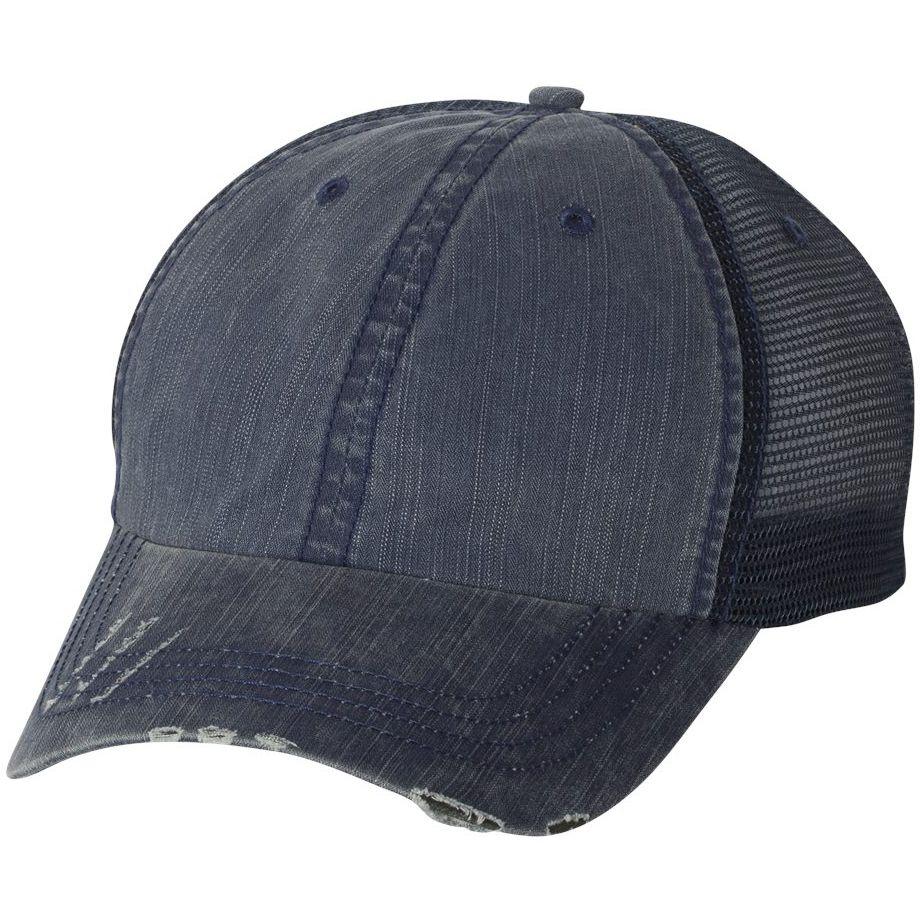 Mega Cap Logo - Mega Cap 6990 Herringbone Unstructured Trucker Cap - Navy/Navy ...