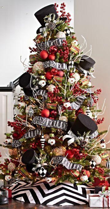 Red and White Tree Logo - Modernize your Christmas décor with our eye-catching Chevron Black ...