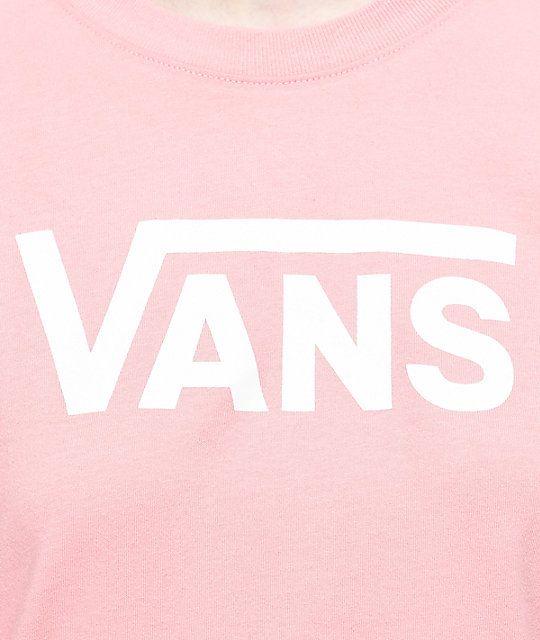 Pink Vans Logo - Discount Vans Light Pink Blossom Long Sleeve T-Shirt For Women Outlet
