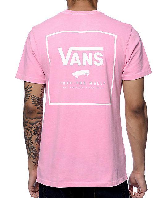 Pink Vans Logo - Vans Square Logo Pink T Shirt