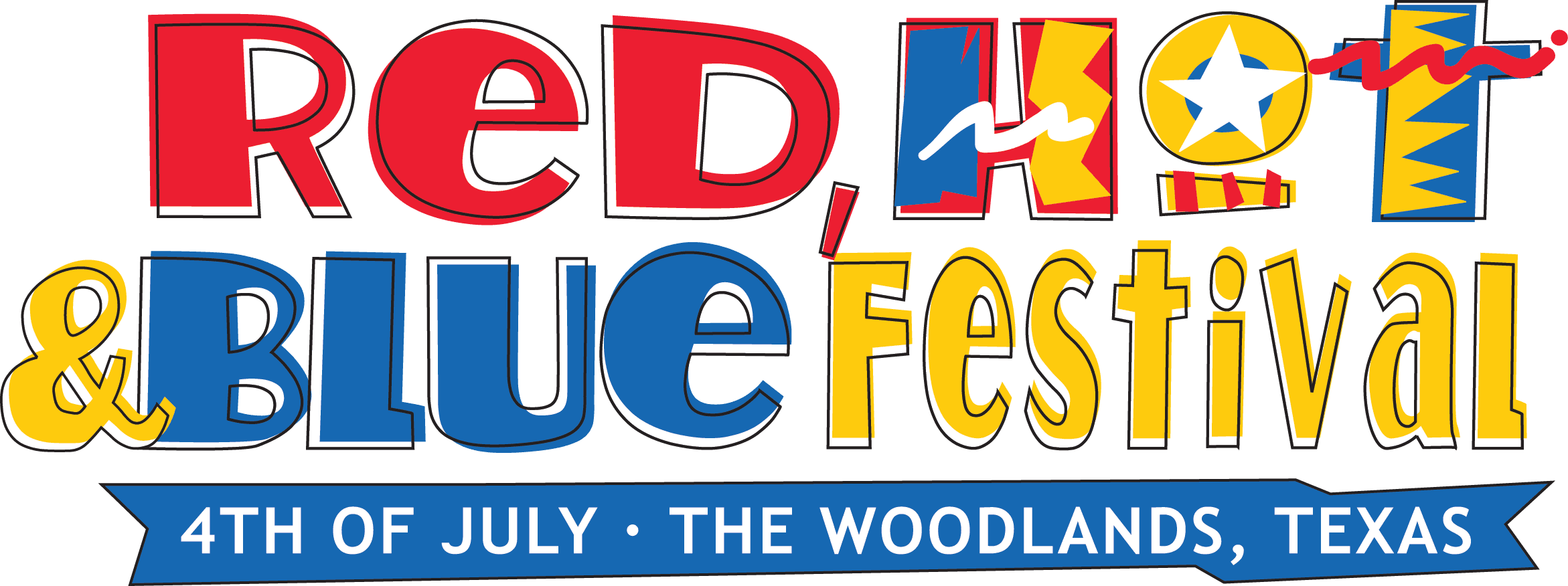 Red Hot and Blue Logo - The Woodlands Township, TX