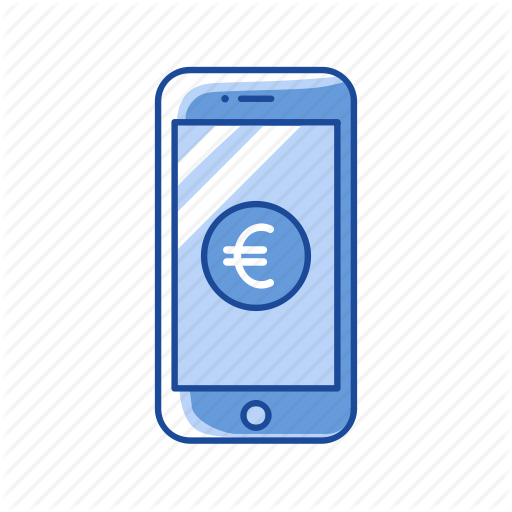 European Phone Logo - Currency, european phone, mobile euro, mobile payment icon