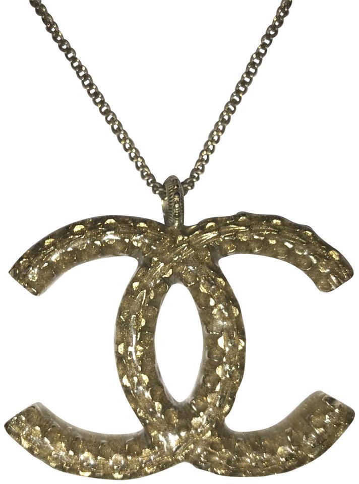 Interlocking CC Logo - Chanel Gold Cc Logo Interlocking Enamel Pendant 08c Xl Large Studded