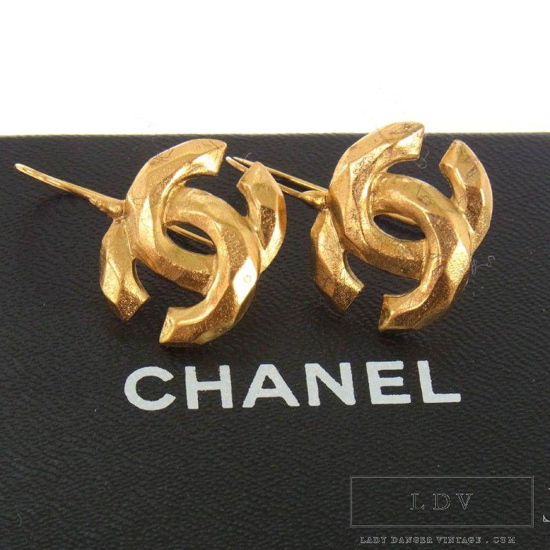 Interlocking CC Logo - CHANEL Interlocking CC Logo Dangle Earrings sold by ...