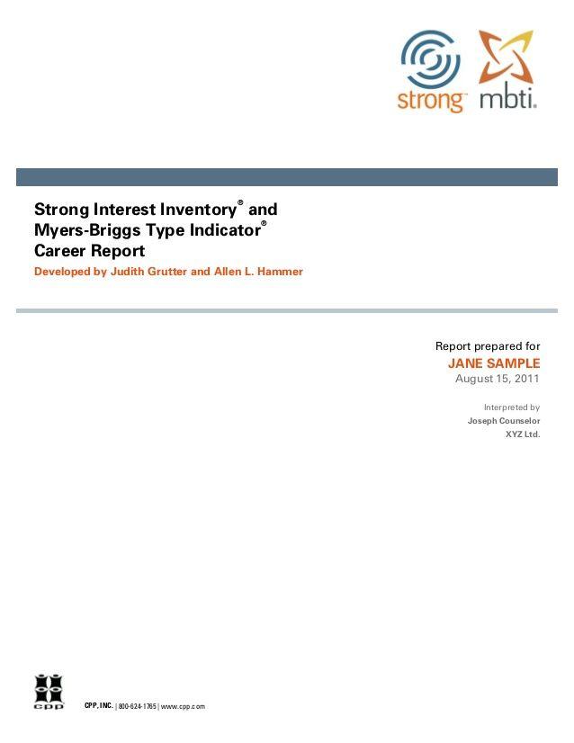 Strong Interest Inventory Logo - Strong and mbti career report