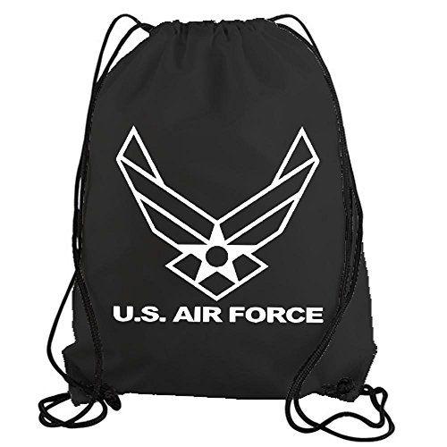 Backpack Air Force Logo - STICKERSLUG Black United States Air Force Symbol Drawstring Gym Bag ...