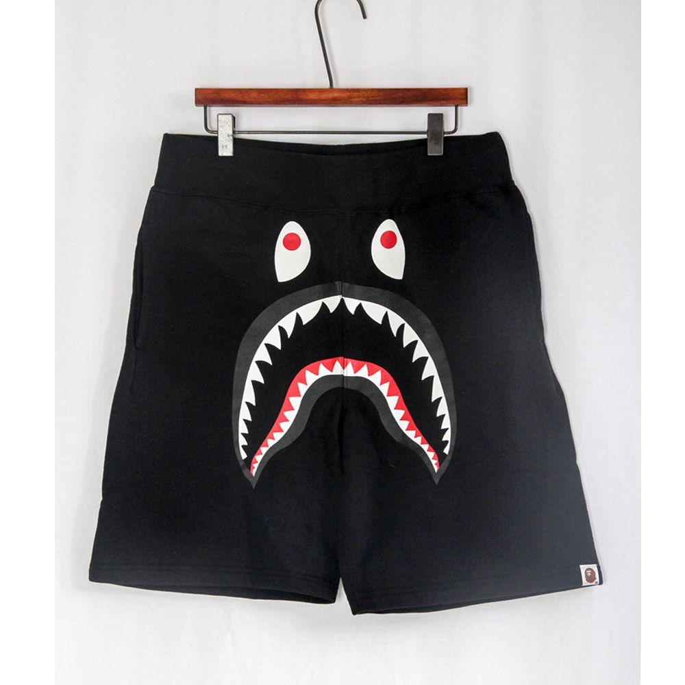 Black BAPE Shark Logo - A Bathing Ape Bape Shark Black Short,Jeans & Shorts