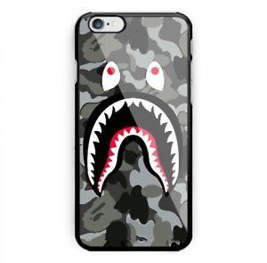 Black BAPE Shark Logo - Best Bape shark Black Logo iPhone 6 7 8 + X XR XS MAX Print On Hard ...