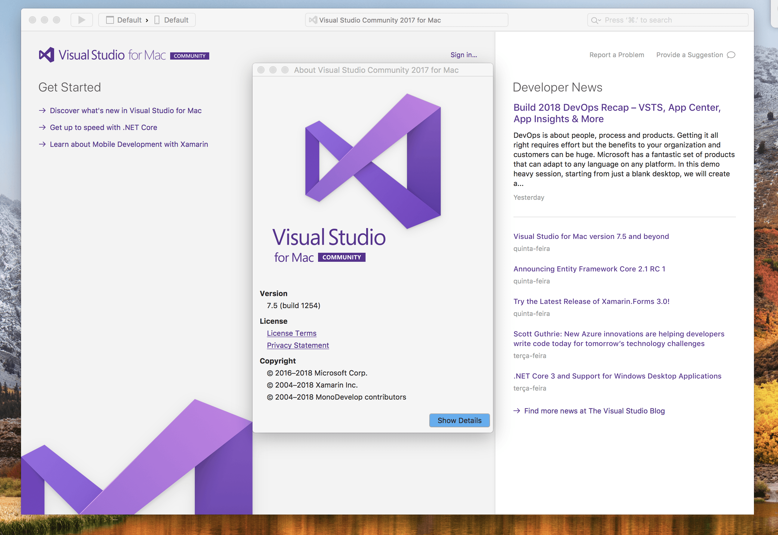 Visual Studio 2017 Logo - Network is not reachable