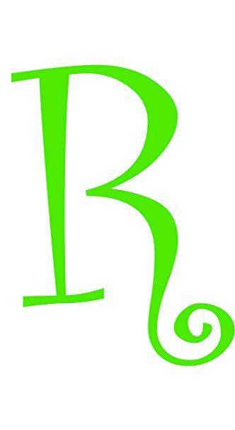 Lime Green R Logo - Eyecandy Decals R LETTER CURLZ 5 TALL DECAL