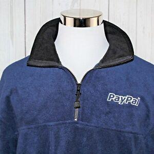 eBay PayPal Logo - PayPal Logo XL 1/4 Zip Dark Blue Long Sleeve Fleece Pullover ...