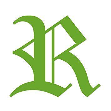 Lime Green R Logo - Applicable Pun Old English Letter R Decal