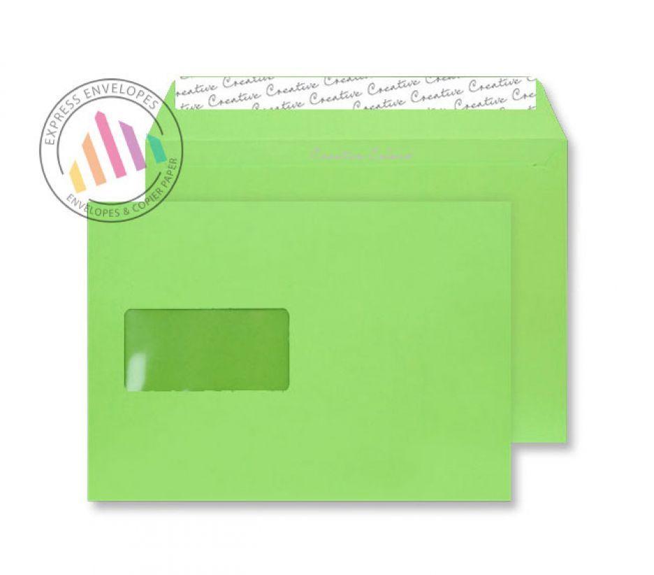 Lime Green R Logo - C5 Lime Green Vibrant Window Envelopes 120gsm Peel & Seal