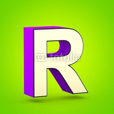 Lime Green R Logo - Superhero violet and beige letter R uppercase isolated on lime ...