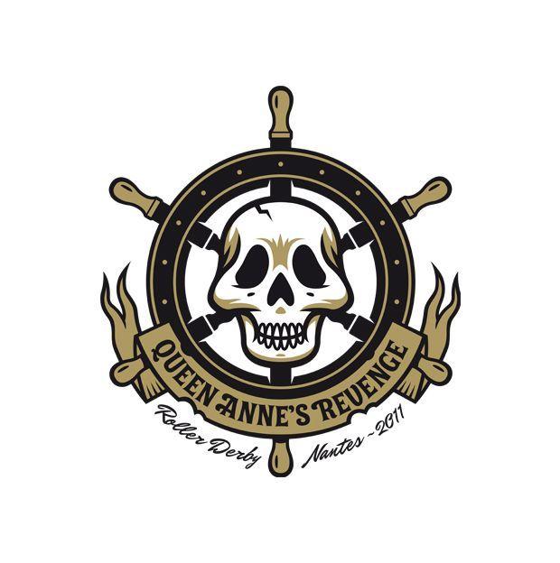 Team Revenge Logo - Skull 163 © Logo Queen Anne's Revenge, Roller Derby Team Nantes par ...