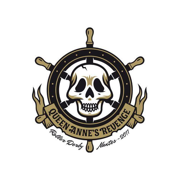 Team Revenge Logo - Skull 163 © Logo Queen Anne's Revenge, Roller Derby Team Nantes par