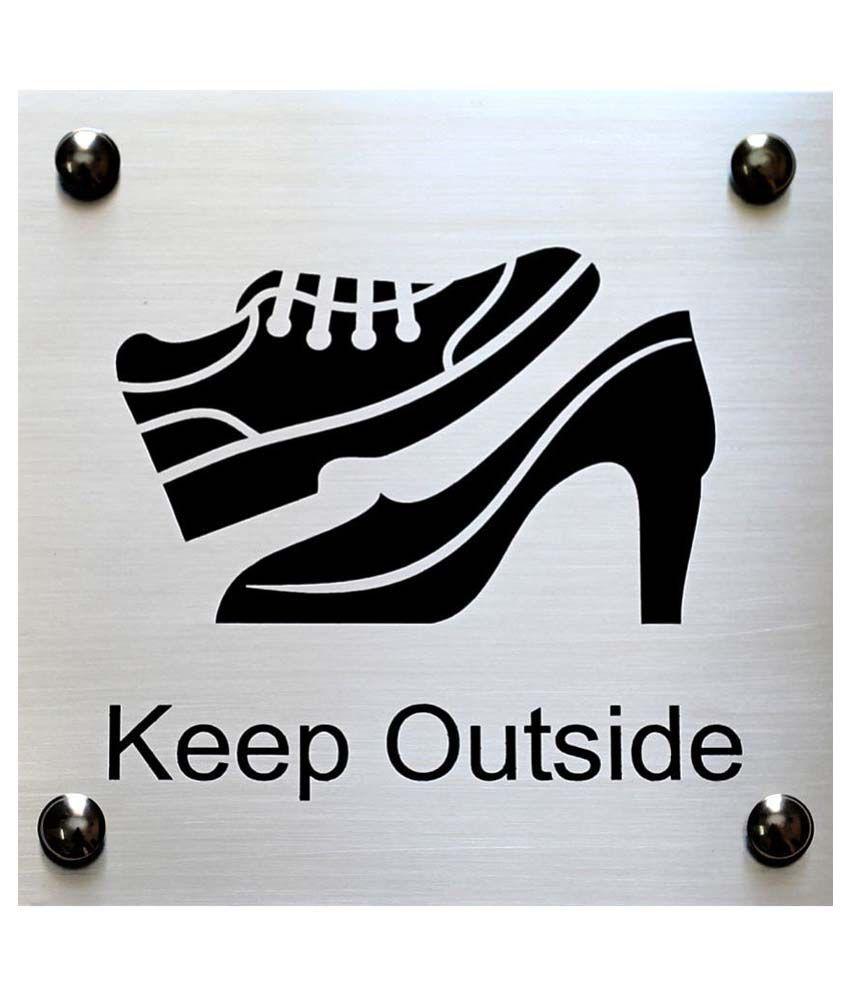 Shoe Logo - Shreyas Signages Keep Outside(Shoes) Logo Decorative Plate Black ...