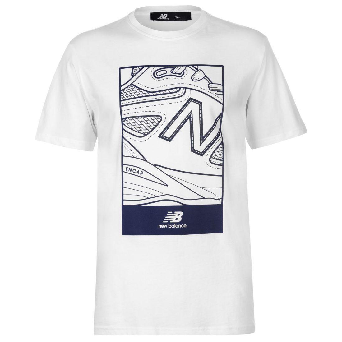 Shoe Logo - New Balance Mens Shoe Logo T Shirt Crew Neck Tee Top Short Sleeve
