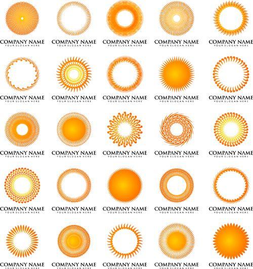 Orange Sun Logo - Sun with company logos vector design free download