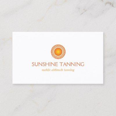 Orange Sun Logo - MODERN BRONZE SUN LOGO MONOGRAM for TANNING SALON Business Card