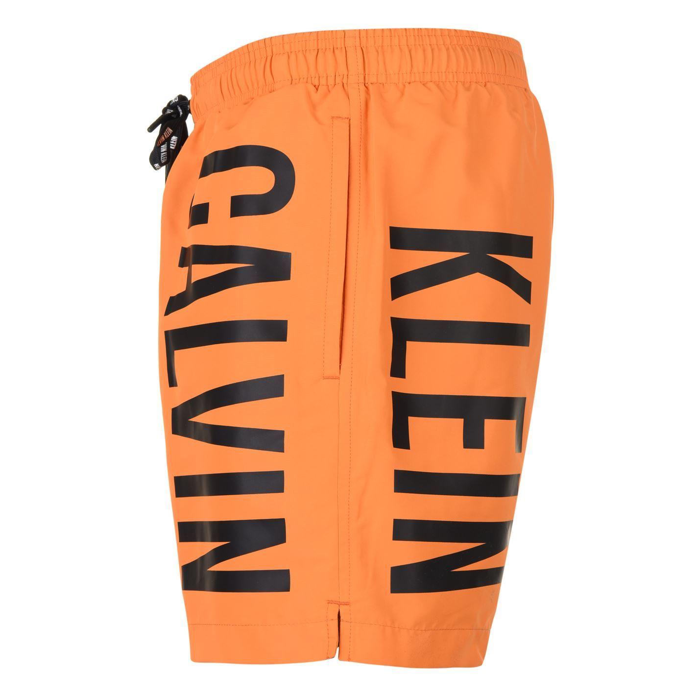 Orange Sun Logo - Calvin Klein Intense Logo Swim Shorts - Sun Orange – Arena Menswear